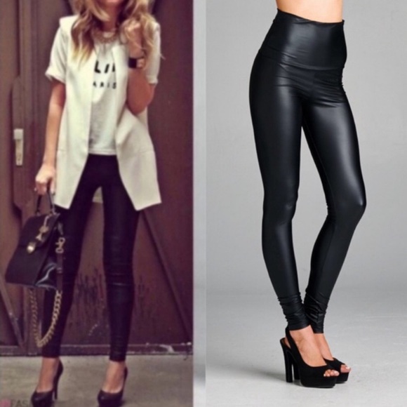 colorsandbloom Pants - Vegan Slick Leather Leggings